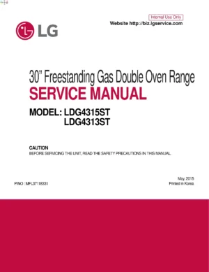 Lg ldg4313st ldg4315st service manual cover freestanding range
