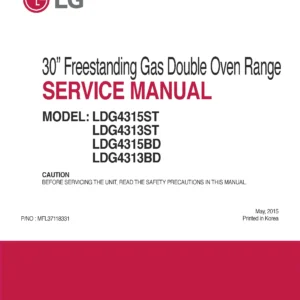 Lg ldg4315st ldg4313st ldg4315bd ldg4313bd service manual cover freestanding range