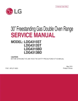 Lg ldg4315st ldg4313st ldg4315bd ldg4313bd service manual cover freestanding range