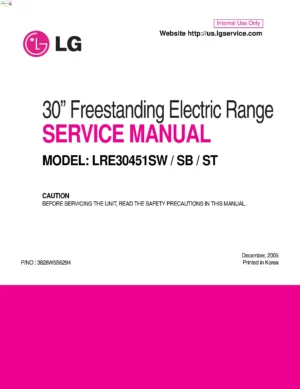 Lg lre30451sb service manual cover freestanding range