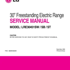 Lg lre30451st service manual cover freestanding range
