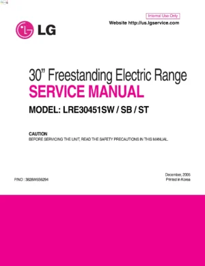 Lg lre30451st service manual cover freestanding range