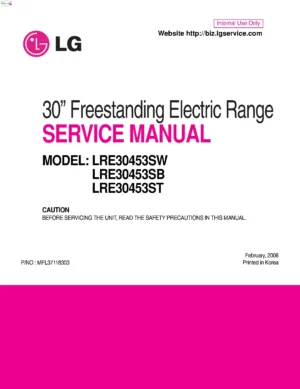 Lg lre30453sb service manual cover freestanding range