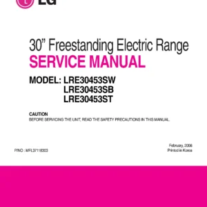 Lg lre30453st service manual cover freestanding range