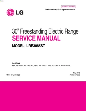 Lg lre3085st service manual cover freestanding range