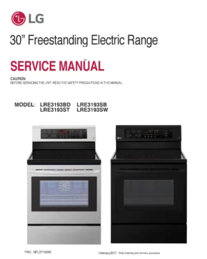 Lg lre3193bd lre3193st lre3193sw lre3193sb service manual cover freestanding range