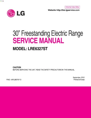 Lg lre6327st service manual cover freestanding range