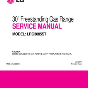 Lg lrg3085st service manual cover freestanding range