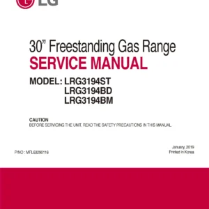 Lg lrg3194st lrg3194bd lrg3194bm service manual cover freestanding range