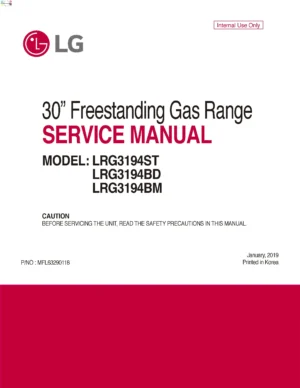 Lg lrg3194st lrg3194bd lrg3194bm service manual cover freestanding range