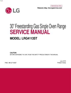 Lg lrg4113st service manual cover freestanding range