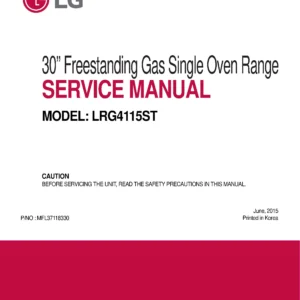 Lg lrg4115st service manual cover freestanding range