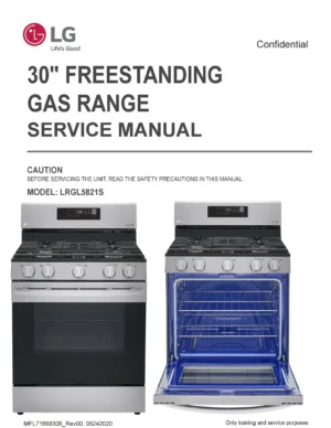 Lg lrgl5821s service manual cover freestanding range