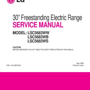 Lg lsc5683ws service manual cover freestanding range