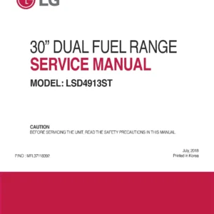 Lg lsd4913st service manual cover freestanding range