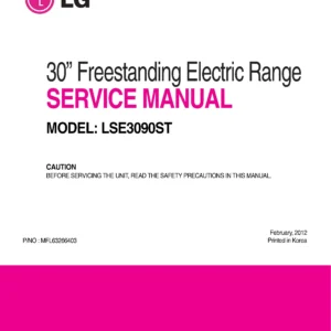 Lg lse3090st service manual cover freestanding range