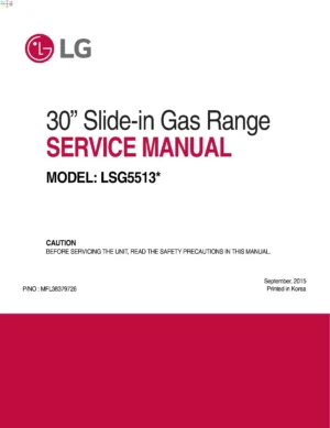 Lg lsg5513st service manual cover freestanding range