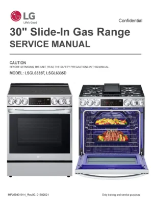 Lg lsgl6335f service manual cover freestanding range