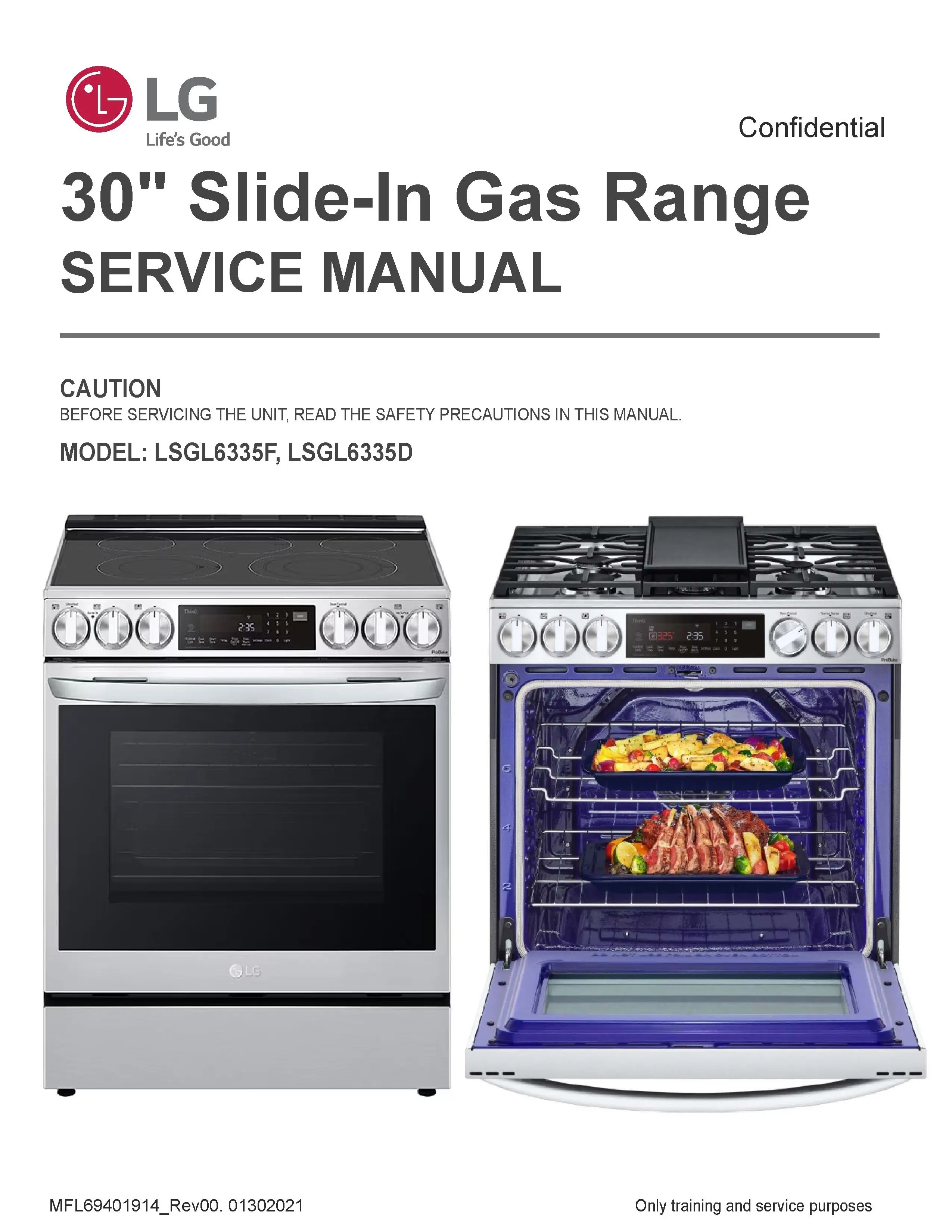 Lg lsgl6335f service manual cover freestanding range