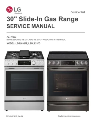 Lg lsgl6337f lsgl6337d service manual cover freestanding range