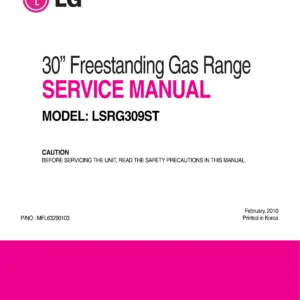 Lg lsrg309st service manual cover freestanding range