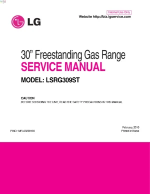 Lg lsrg309st service manual cover freestanding range