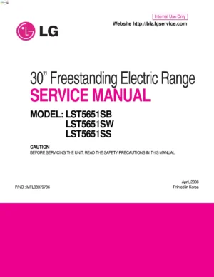 Lg lst5651ss lst5651sb lst5651sw service manual cover freestanding range