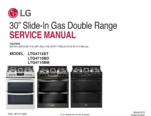 Lg ltg4715st ltg4715bd ltg4715bm service manual cover freestanding range