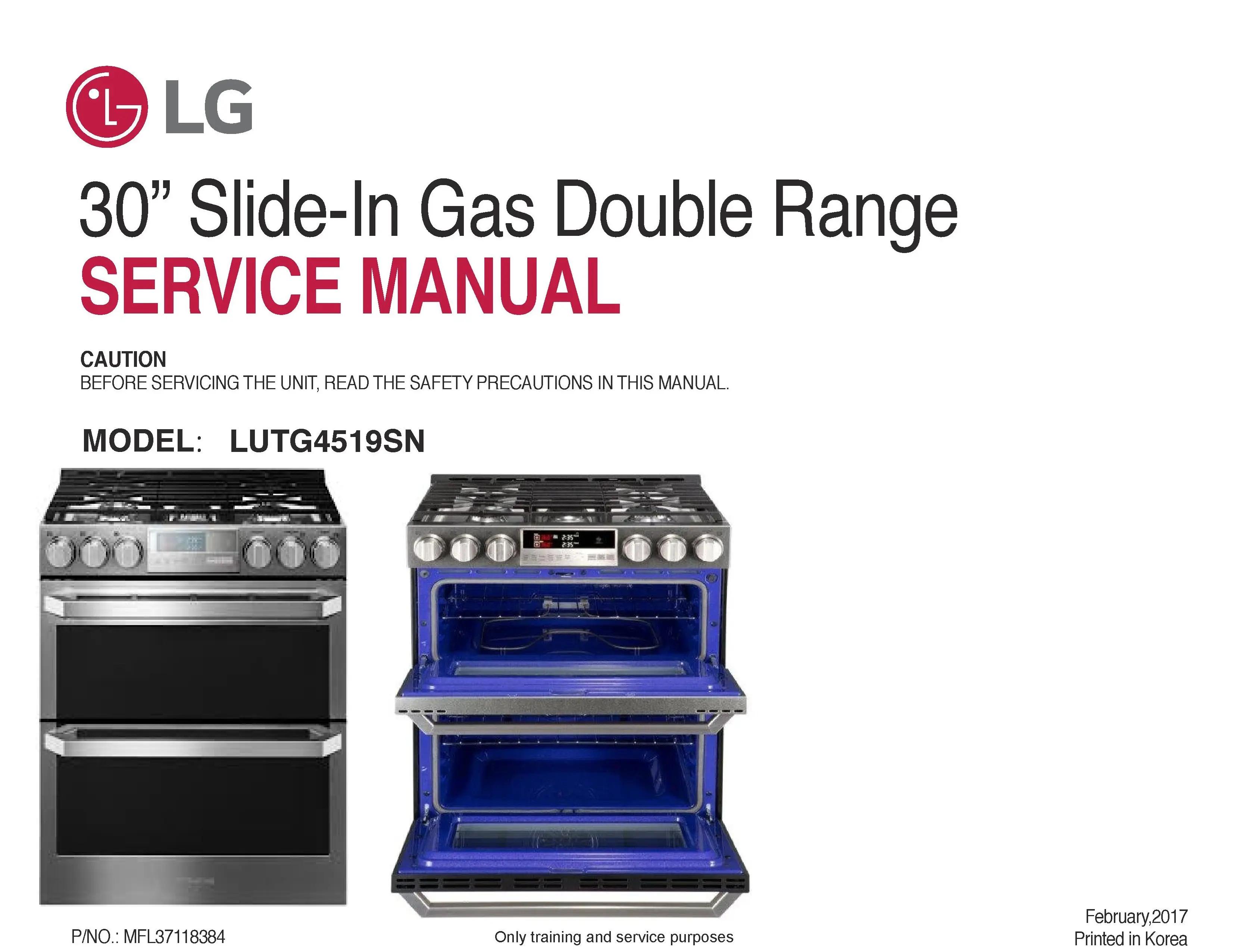 Lg lutg4519sn service manual cover freestanding range