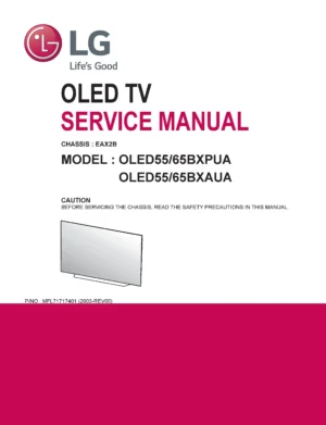 Lg oled55bxaua oled65bxaua service manual cover with photo's of Beko dryers, model code and contents