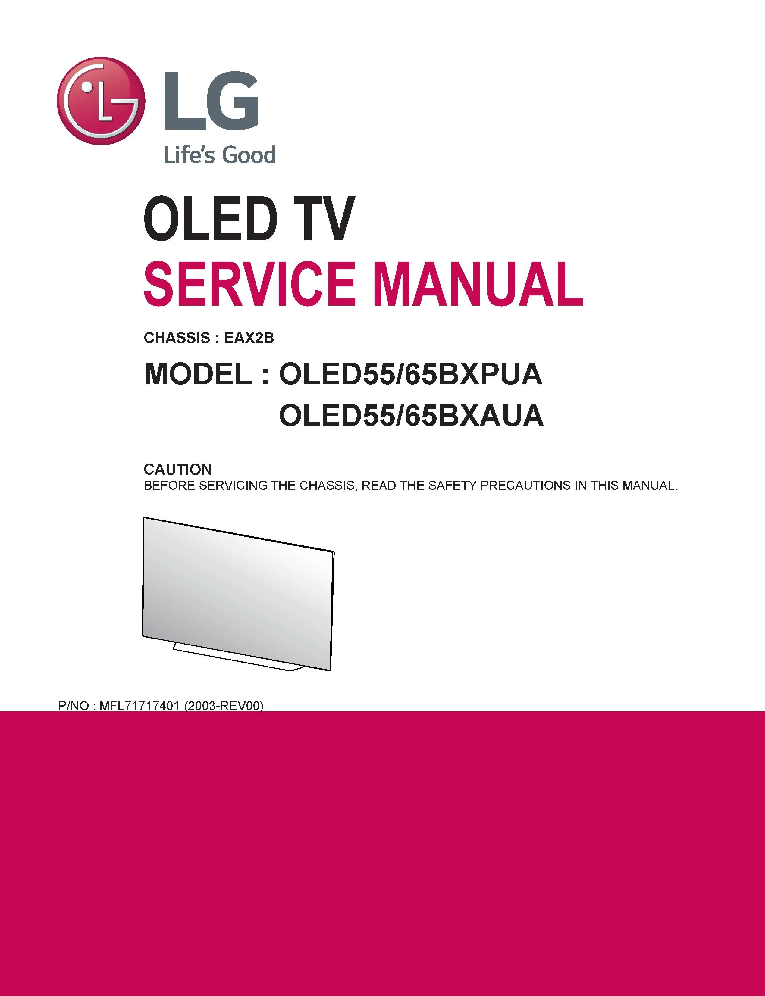 Lg oled55bxaua oled65bxaua service manual cover with photo's of Beko dryers, model code and contents