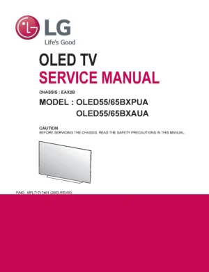 Lg oled55bxpua oled65bxpua service manual cover with photo's of Beko dryers, model code and contents