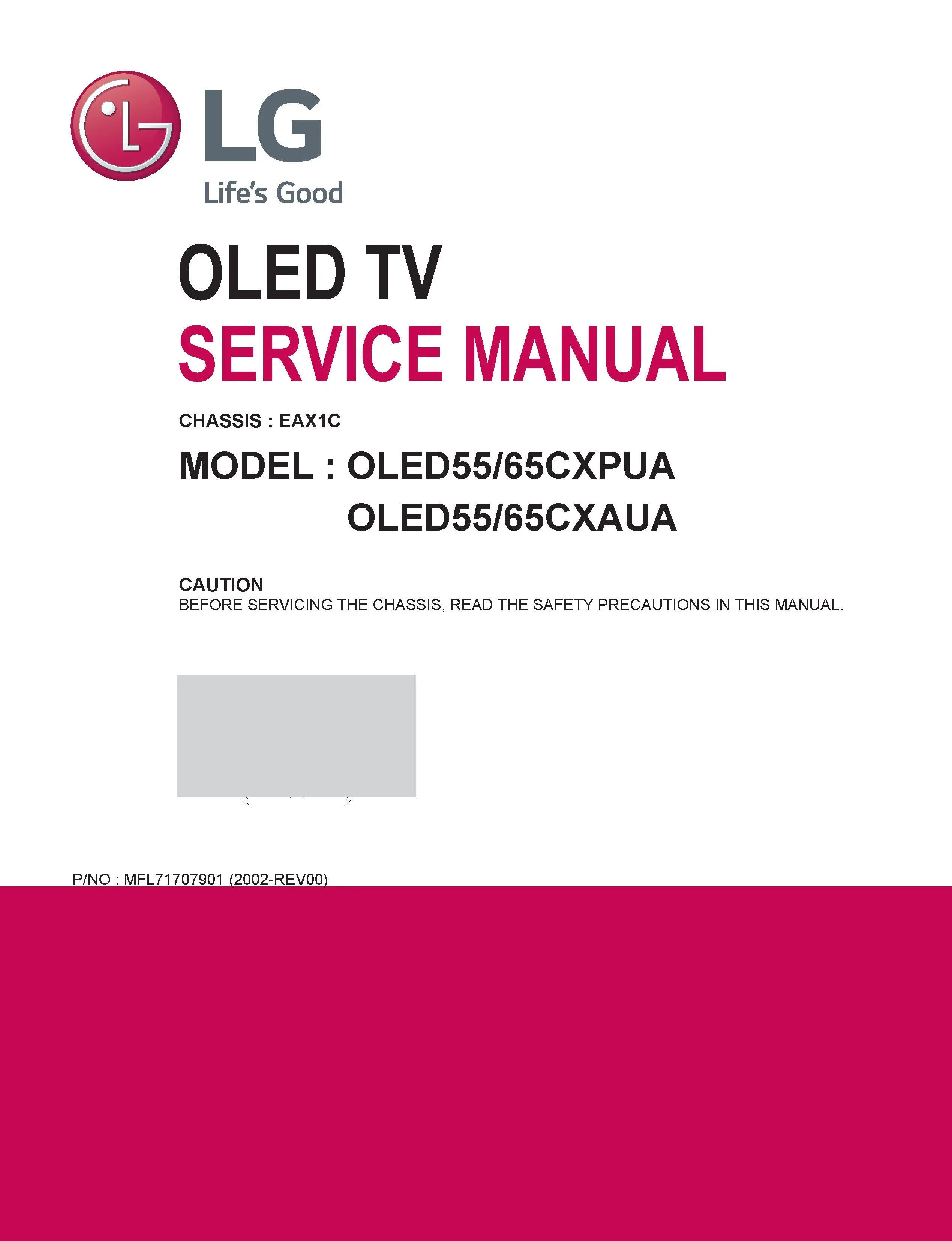 Lg oled55cxpua oled65cxpua service manual cover with photo's of Beko dryers, model code and contents