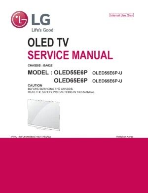Lg oled55e6p service manual cover with photo's of Beko dryers, model code and contents