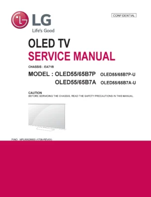 Lg oled65b7a oled55b7a oled65b7p oled55b7p service manual cover with photo's of Beko dryers, model code and contents