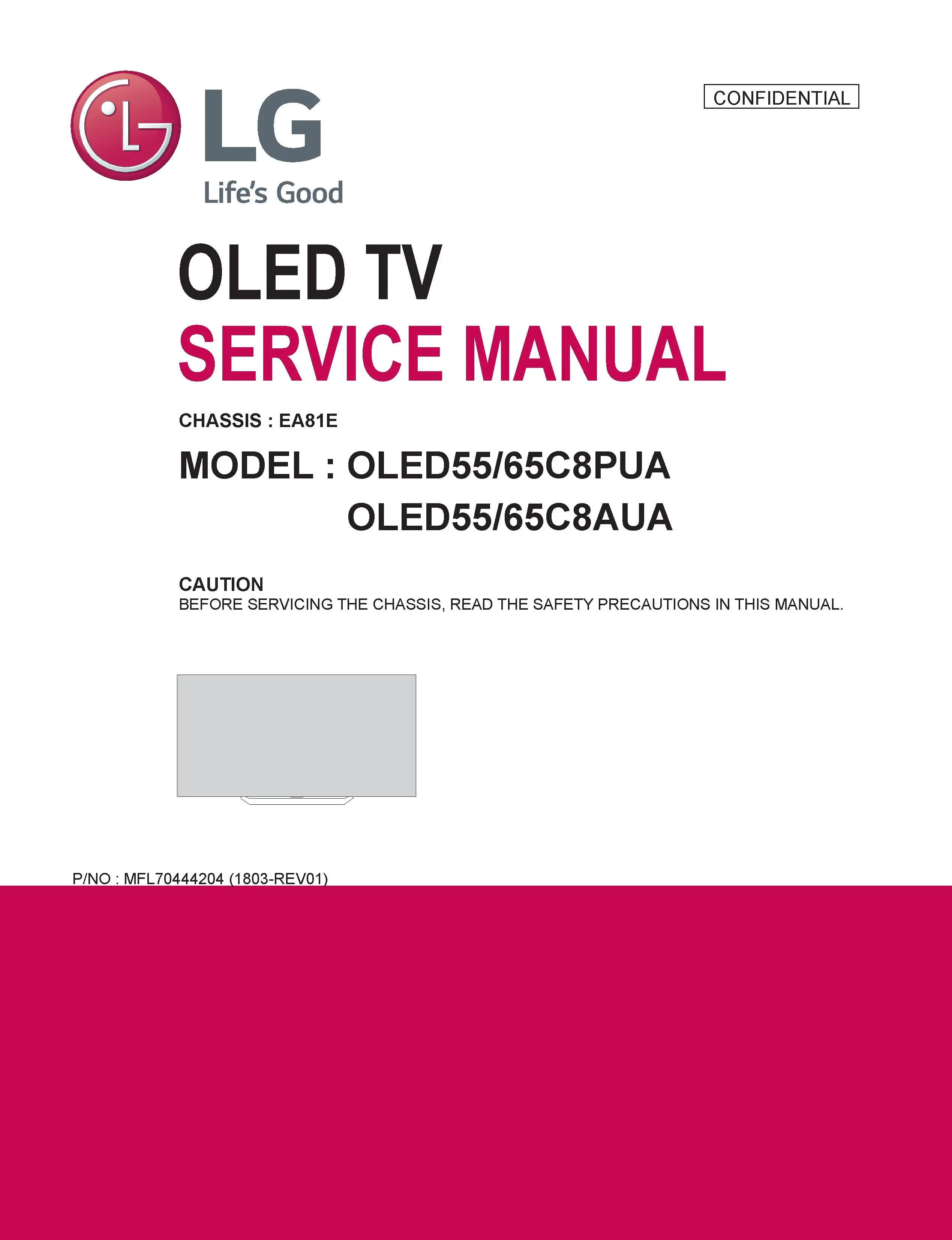 Lg oled65c8aua oled55c8aua service manual cover with photo's of Beko dryers, model code and contents