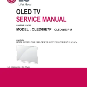 Lg oled65e7p service manual cover with photo's of Beko dryers, model code and contents
