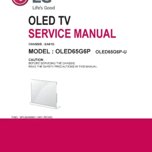 Lg oled65g6p service manual cover with photo's of Beko dryers, model code and contents