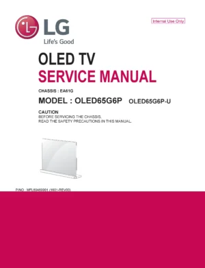Lg oled65g6p service manual cover with photo's of Beko dryers, model code and contents