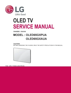 Lg oled65gxpua oled65gxaua service manual cover with photo's of Beko dryers, model code and contents