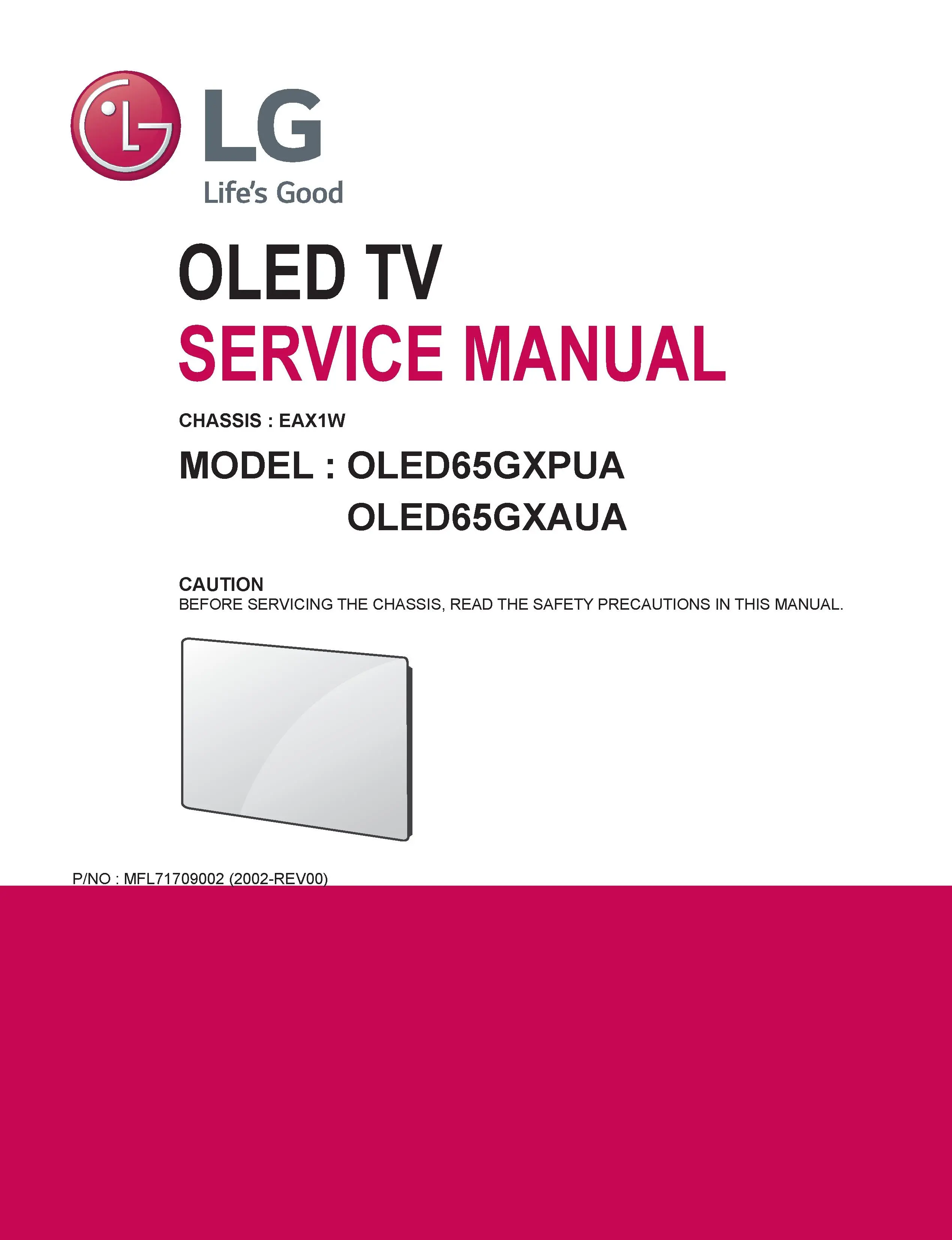Lg oled65gxpua oled65gxaua service manual cover with photo's of Beko dryers, model code and contents