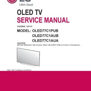 Lg oled77c1pub oled77c1aub oled77c1aua service manual cover with photo's of Beko dryers, model code and contents