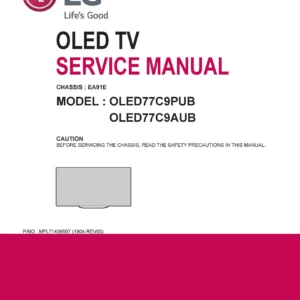 Lg oled77c9aub oled77c9pub service manual cover with photo's of Beko dryers, model code and contents