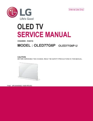 Lg oled77g6p service manual cover with photo's of Beko dryers, model code and contents