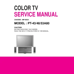 Lg pt 43a80 48a80 53a80 service manual cover with photo's of Beko dryers, model code and contents