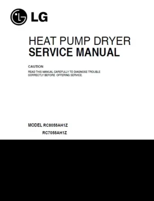 Lg rc8055ah1z rc7055ah1z service manual cover for dryer