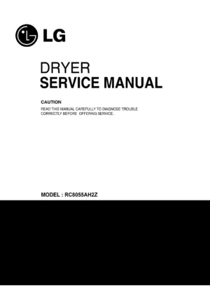 Lg rc8055ah2z service manual cover for dryer