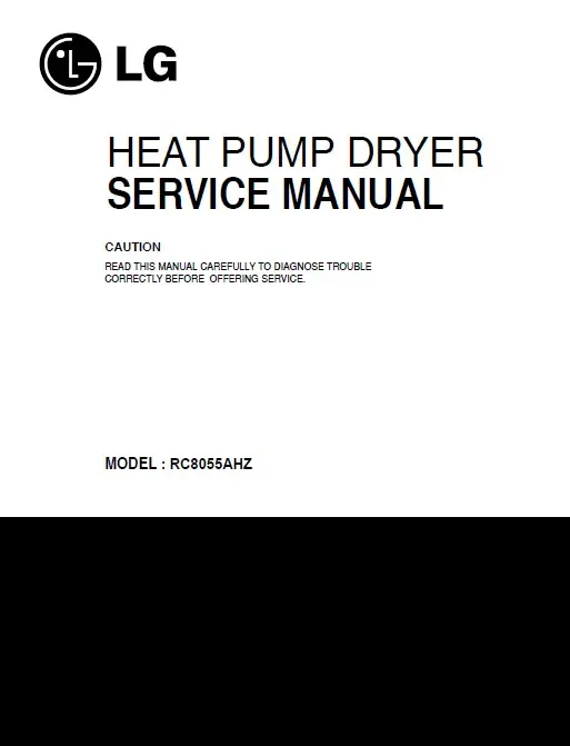 Lg rc8055ahz service manual cover for dryer