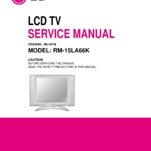 Lg rm 15la66k service manual cover with photo's of Beko dryers, model code and contents