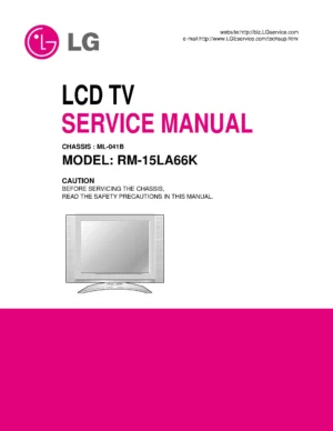 Lg rm 15la66k service manual cover with photo's of Beko dryers, model code and contents